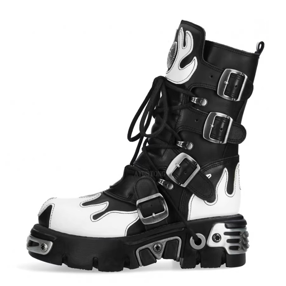 Guipure Lace Panel - Nouvelles Bottes de Moto Gothiques Punk