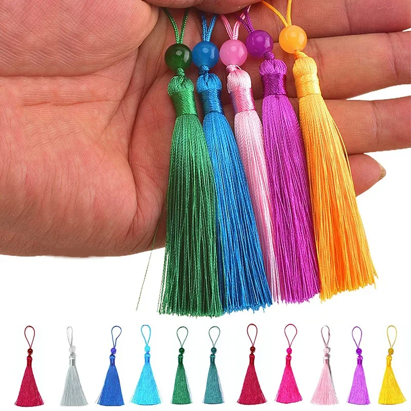 Beaded Trim Fringe - Mini pompons en polyester pour bijoux,