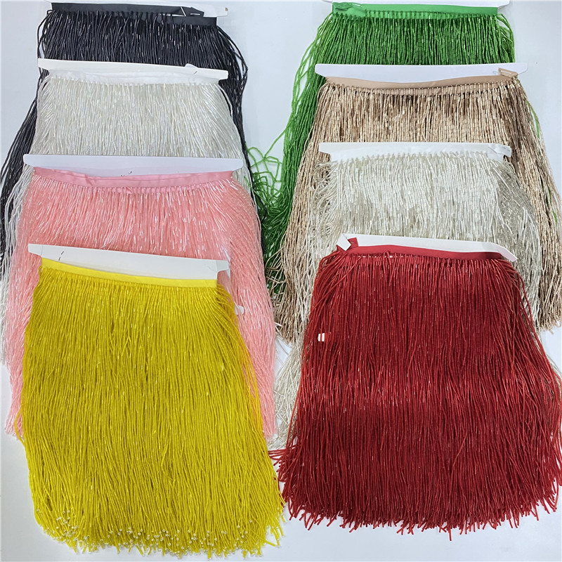 Beaded Trim Fringe - Glands de garniture en dentelle de