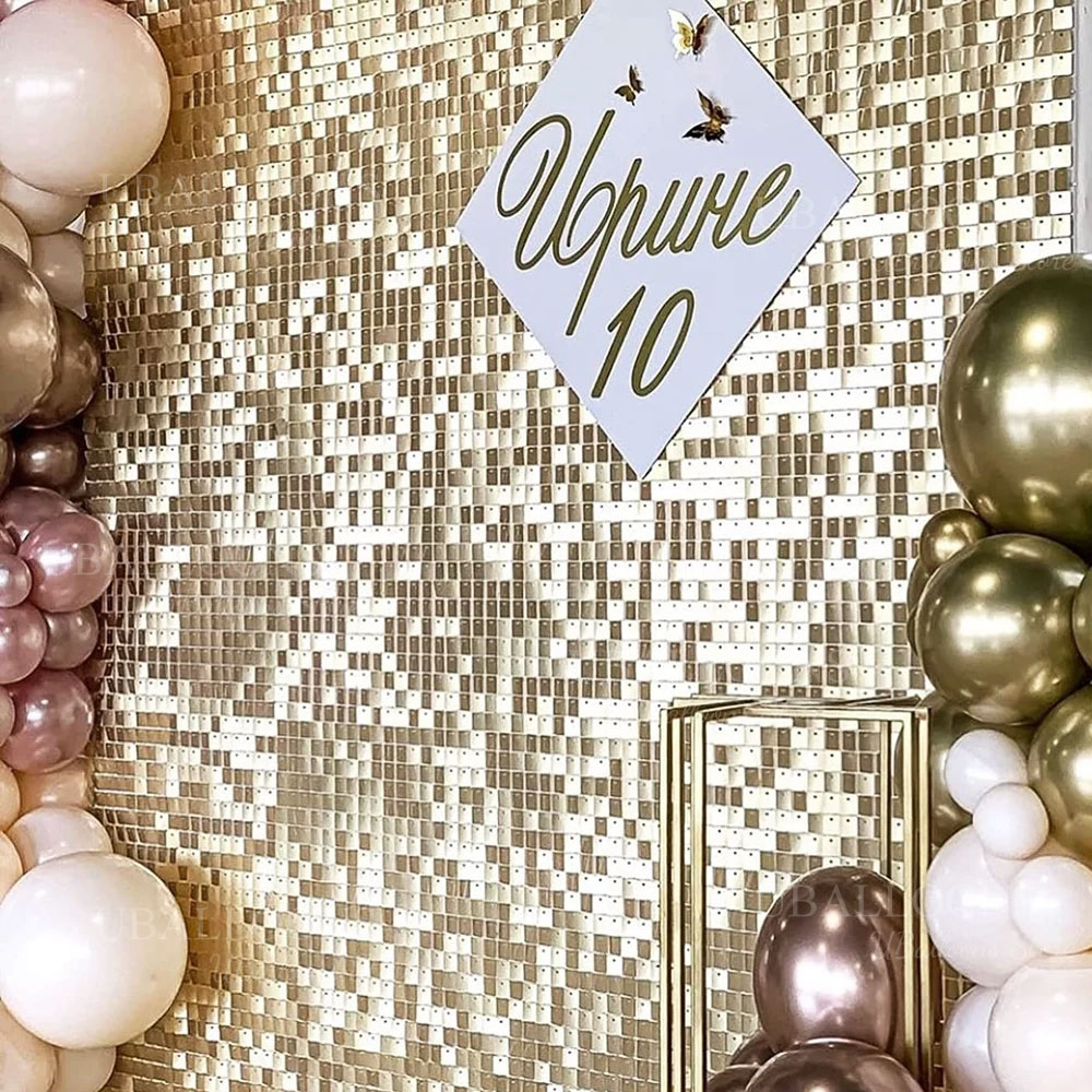 Sequin Fabric Panel - Panneaux de fond scintillants Champagne or