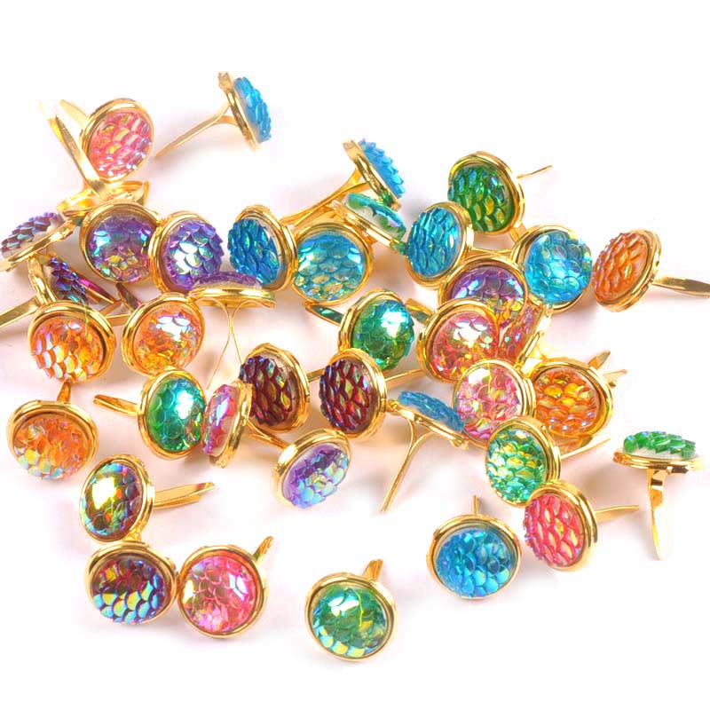 Embellishments For Scrapbooking - Mélange de motifs de Squama, 13x13mm,