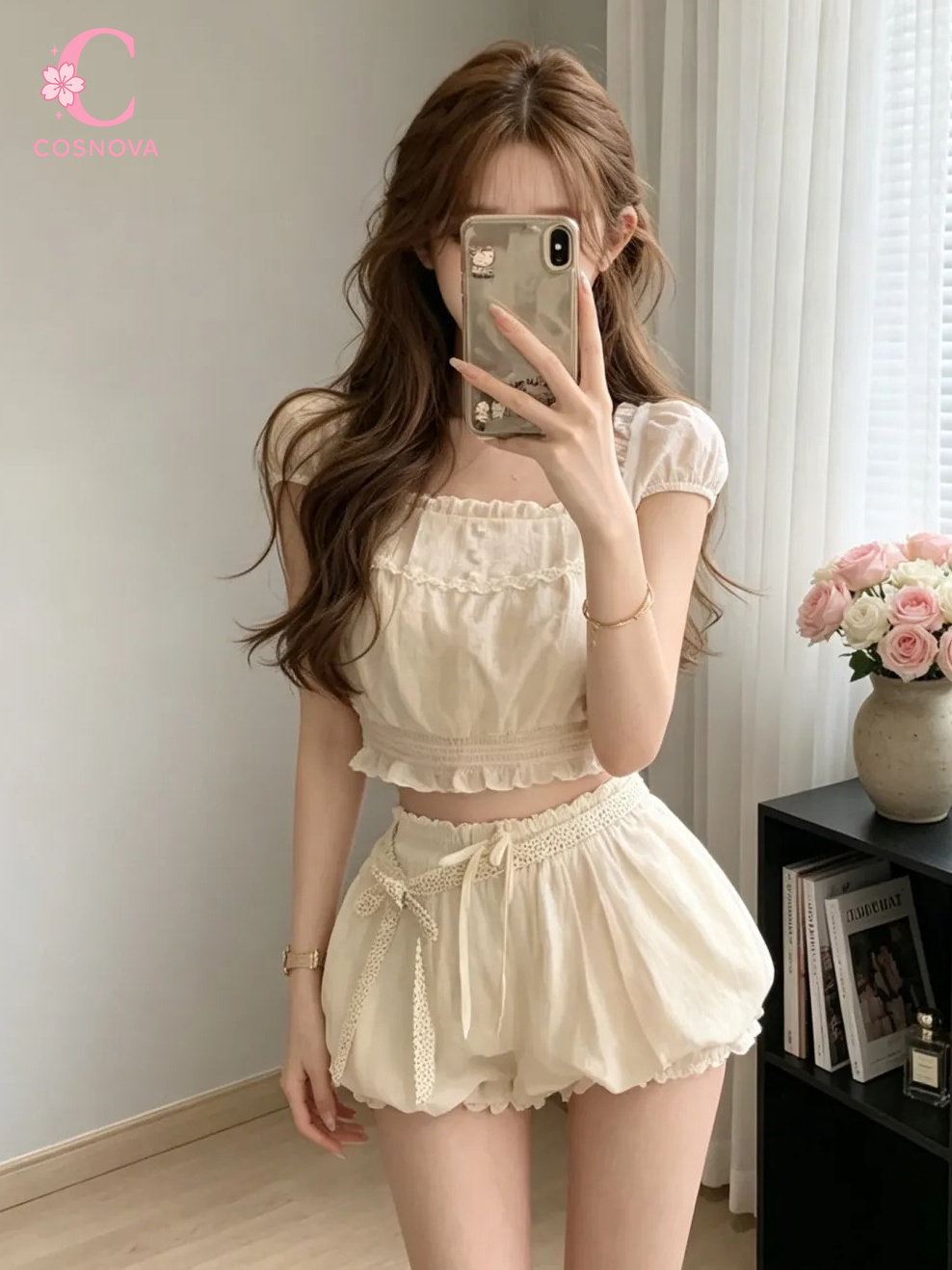 Elastic Lace Trim - Ensemble 2 pièces Coquette d'été pour