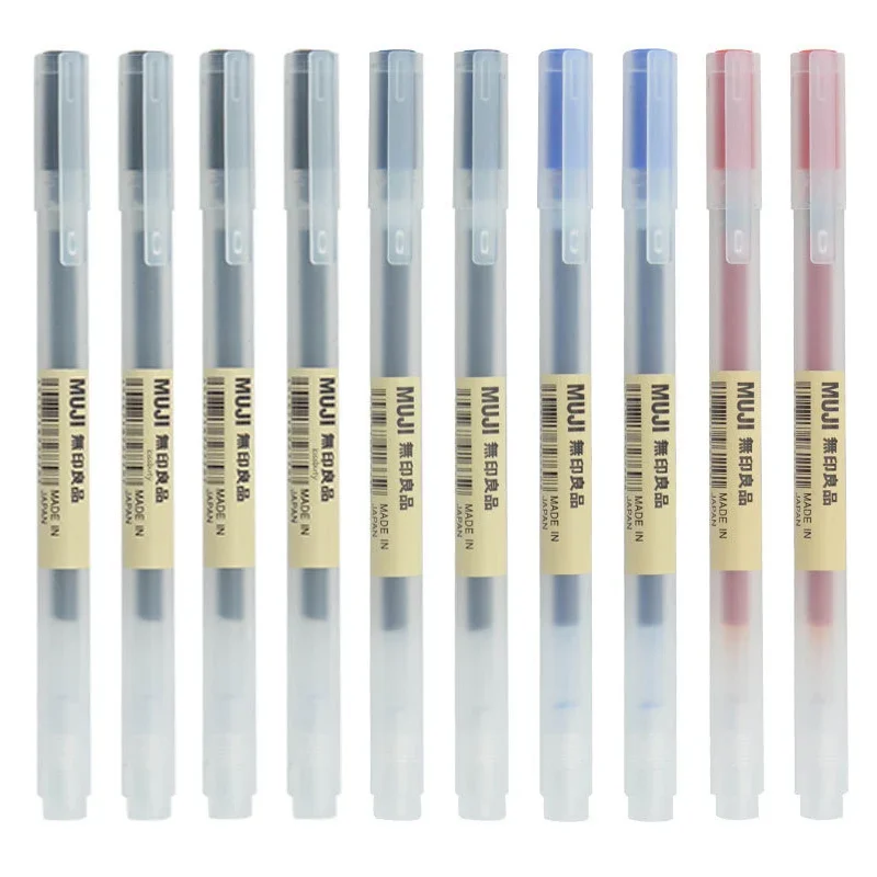 Muji Stationery Gel Pen - 10-30 pièces/ensemble 0.38/0.5mm stylo Gel encre