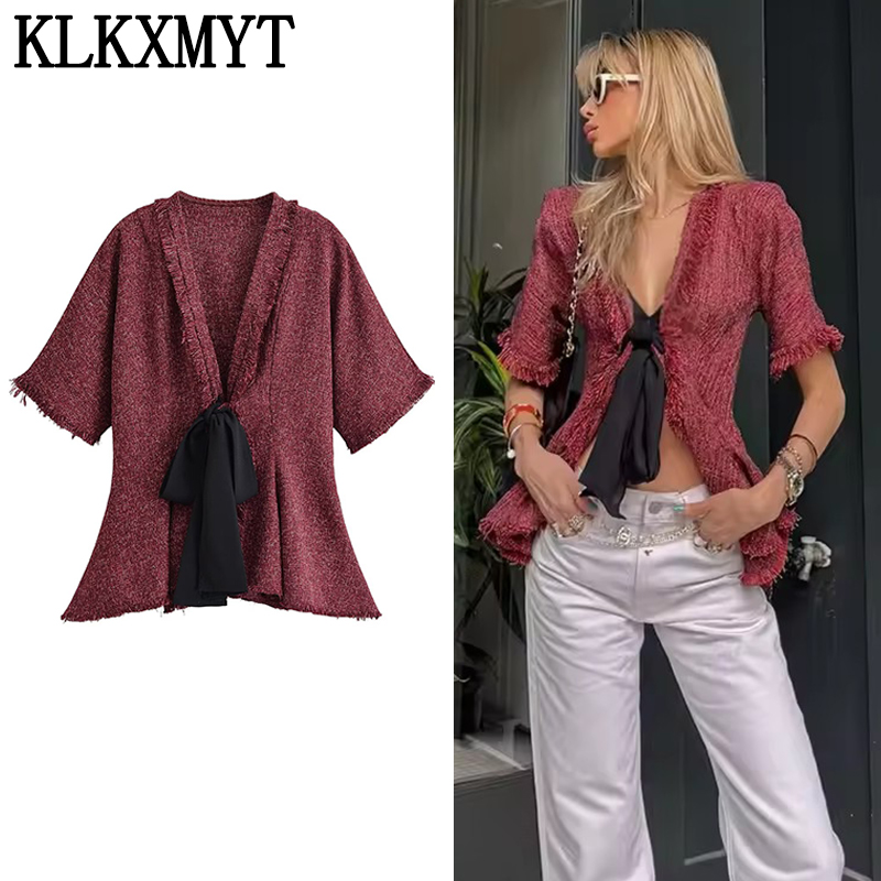 Tassel Fringe Trim - KLKXMYT Chemisier élégant à lacets pour