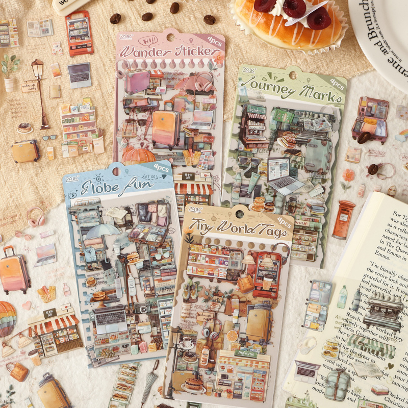 Embellishments For Scrapbooking - Lot de 4 autocollants vintage pour