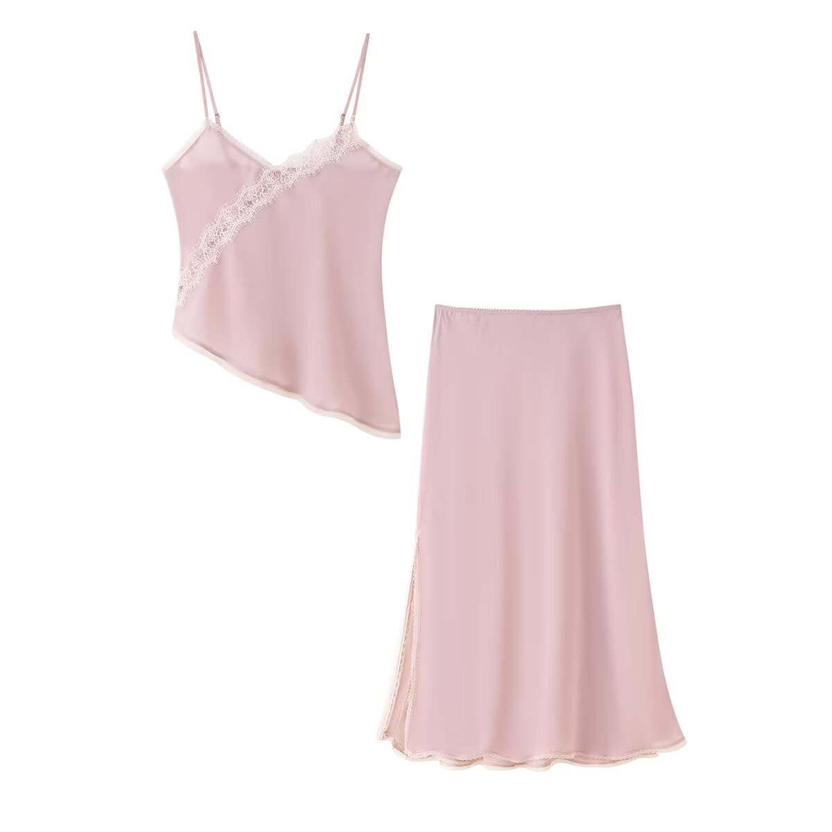 Elastic Lace Trim - Tidalyf 2025 femmes rose Cami haut