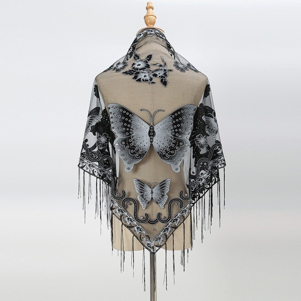 Écharpe de luxe en dentelle fl - Tassel Fringe Trim avis et prix