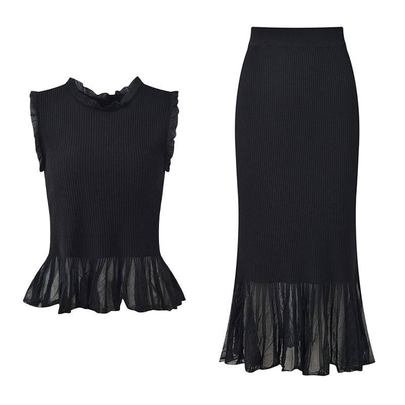 Ensemble 2 pièces tricoté slim - Elastic Lace Trim avis et prix