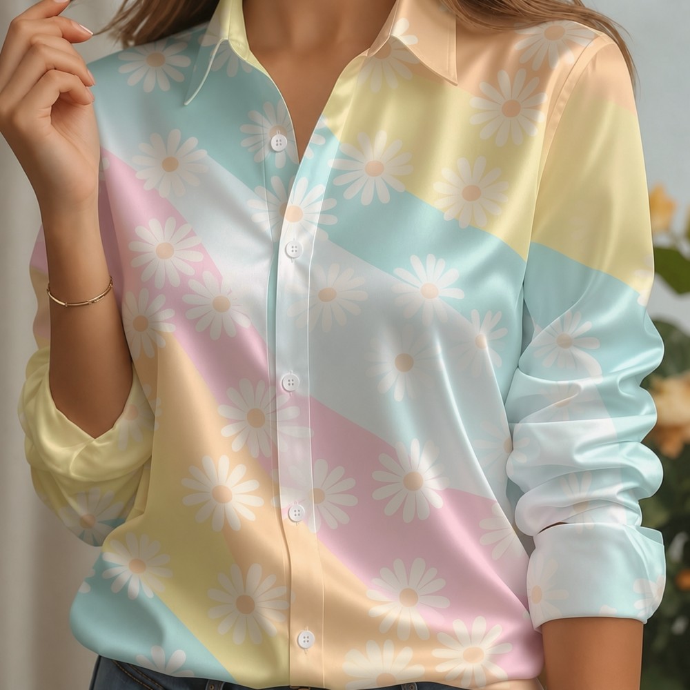 Chemisier ample à col à revers - Embellish Knit avis et prix