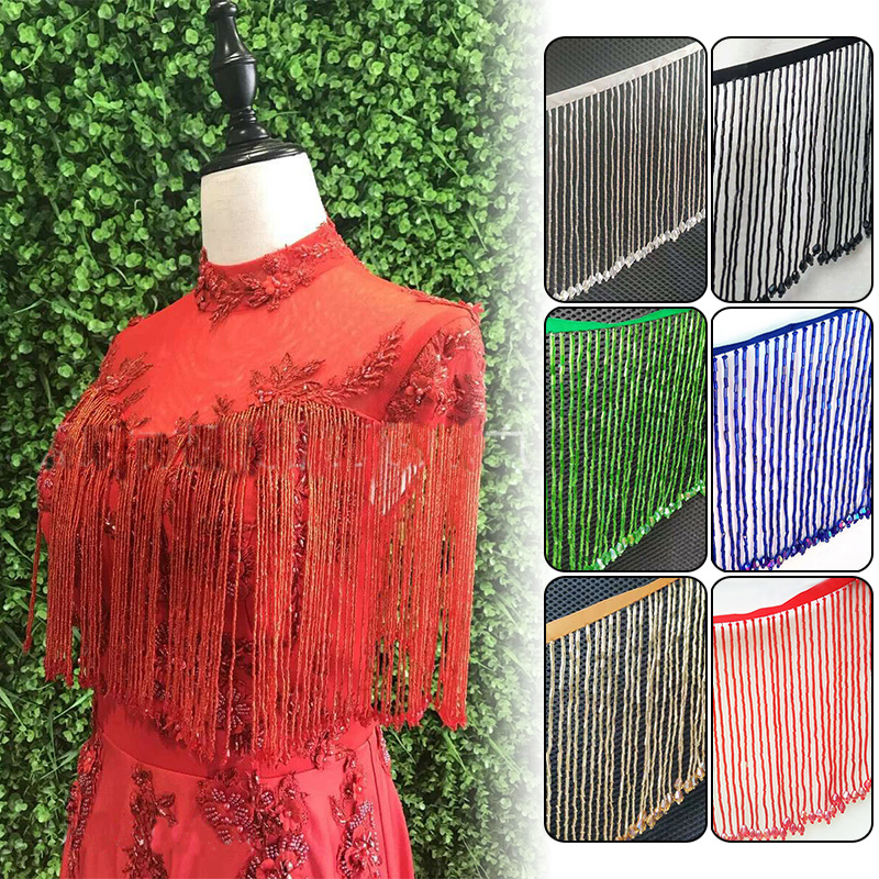Pampilles en cristal pour la c - Beaded Trim Fringe avis et prix