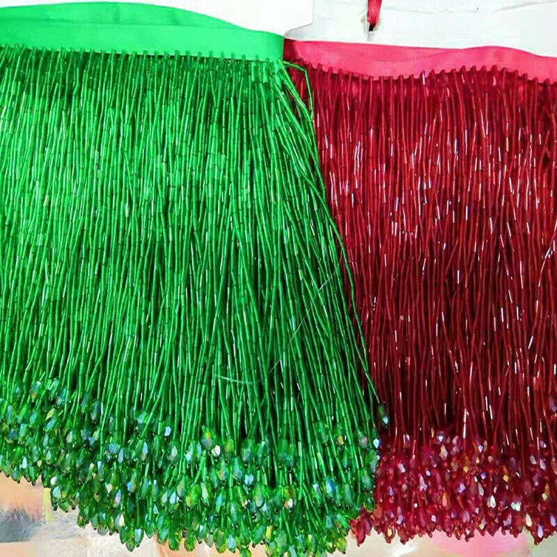 Pampilles en cristal pour la c - Beaded Trim Fringe avis et prix