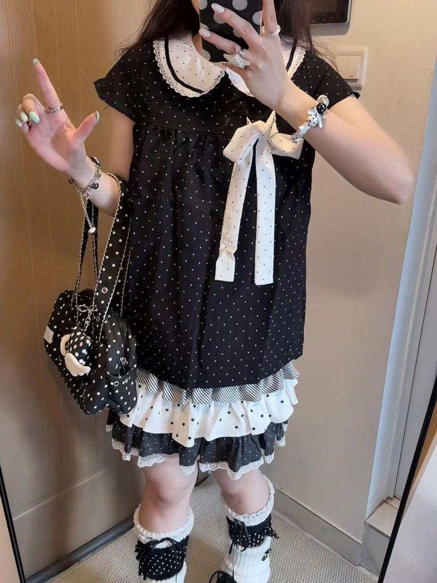 Ensemble 2 pièces Y2K Kawaii j - Elastic Lace Trim avis et prix