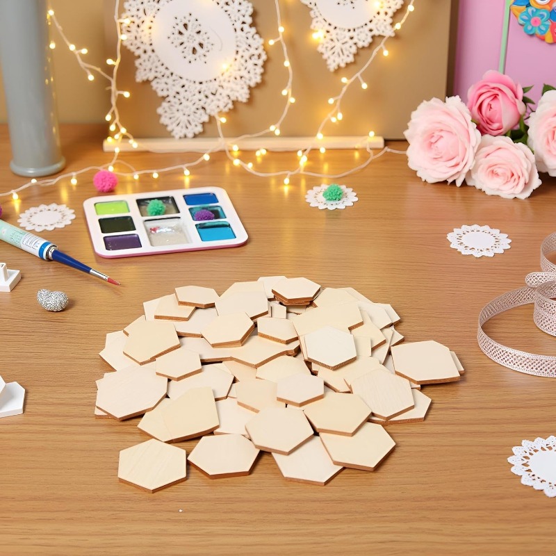 Pièces hexagonales en bois ina - Craft Embellishment avis et prix