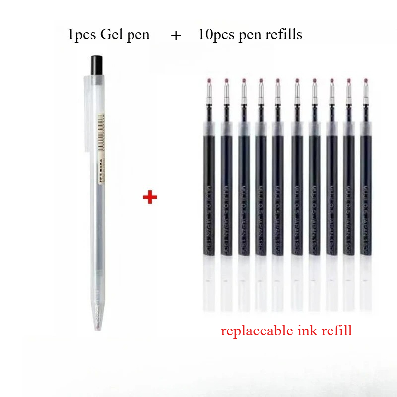 10 recharges de stylos à press - Muji Stationery Gel Pen avis et prix