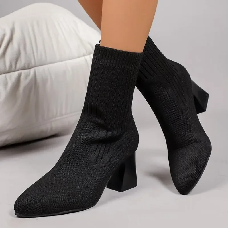 Bottines à talon bloc moyen en - Embellish Knit avis et prix