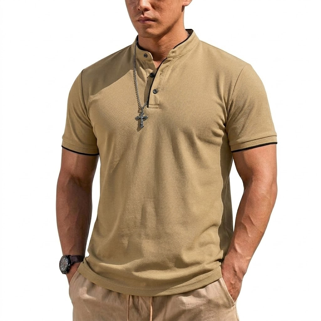 Chemise Henley à manches court - Embellish Knit avis et prix