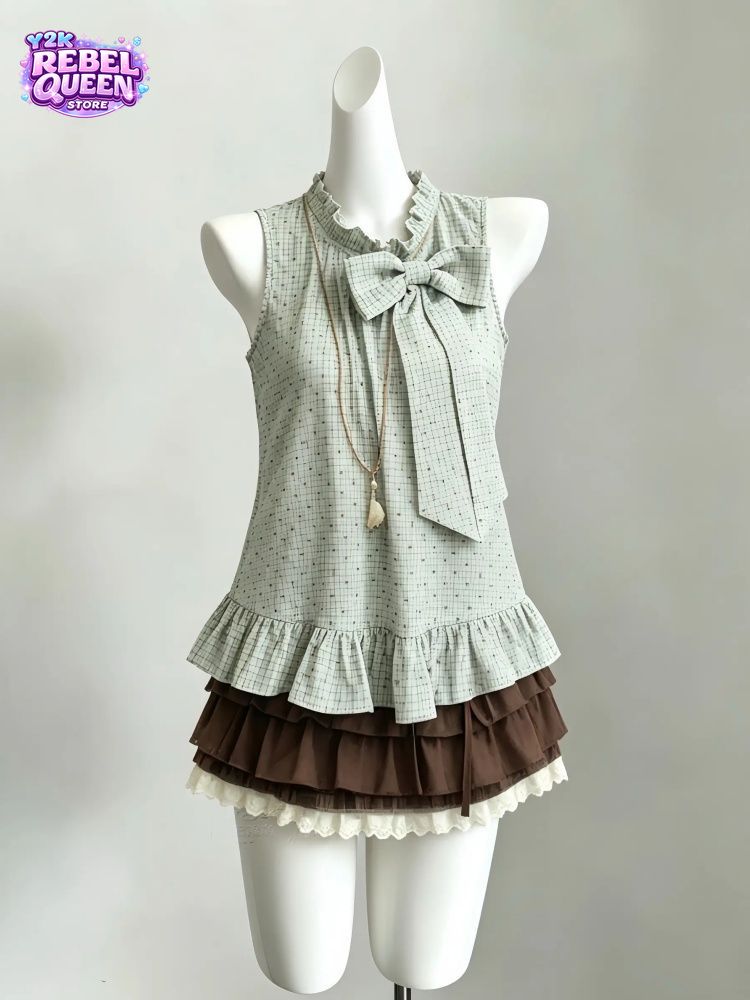 Ensemble 2 pièces vintage japo - Elastic Lace Trim avis et prix