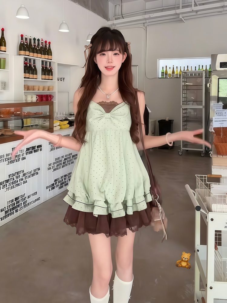 Robe Mini Coquette Coréenne à  - Elastic Lace Trim avis et prix