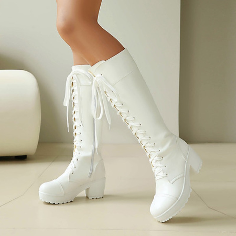 Bottes de combat hautes à lace - Guipure Lace Panel avis et prix